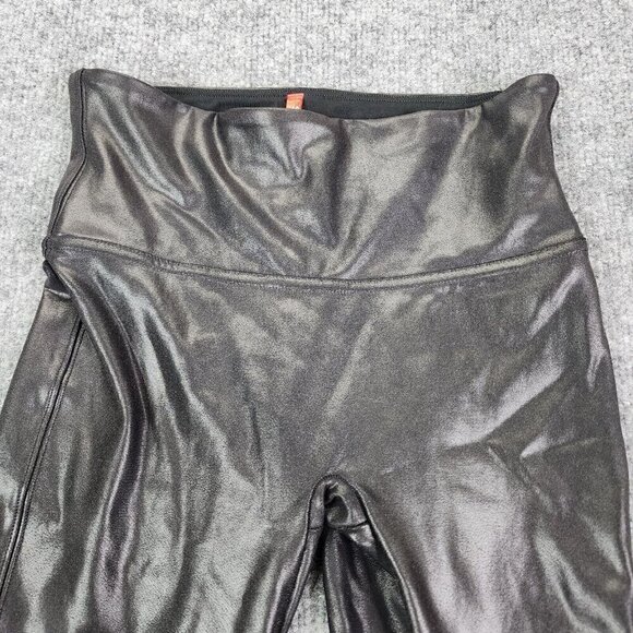 SPANX Faux Patent Leather Leggings‎ Women's Petite SP Size Small Black - Picture 3 of 8